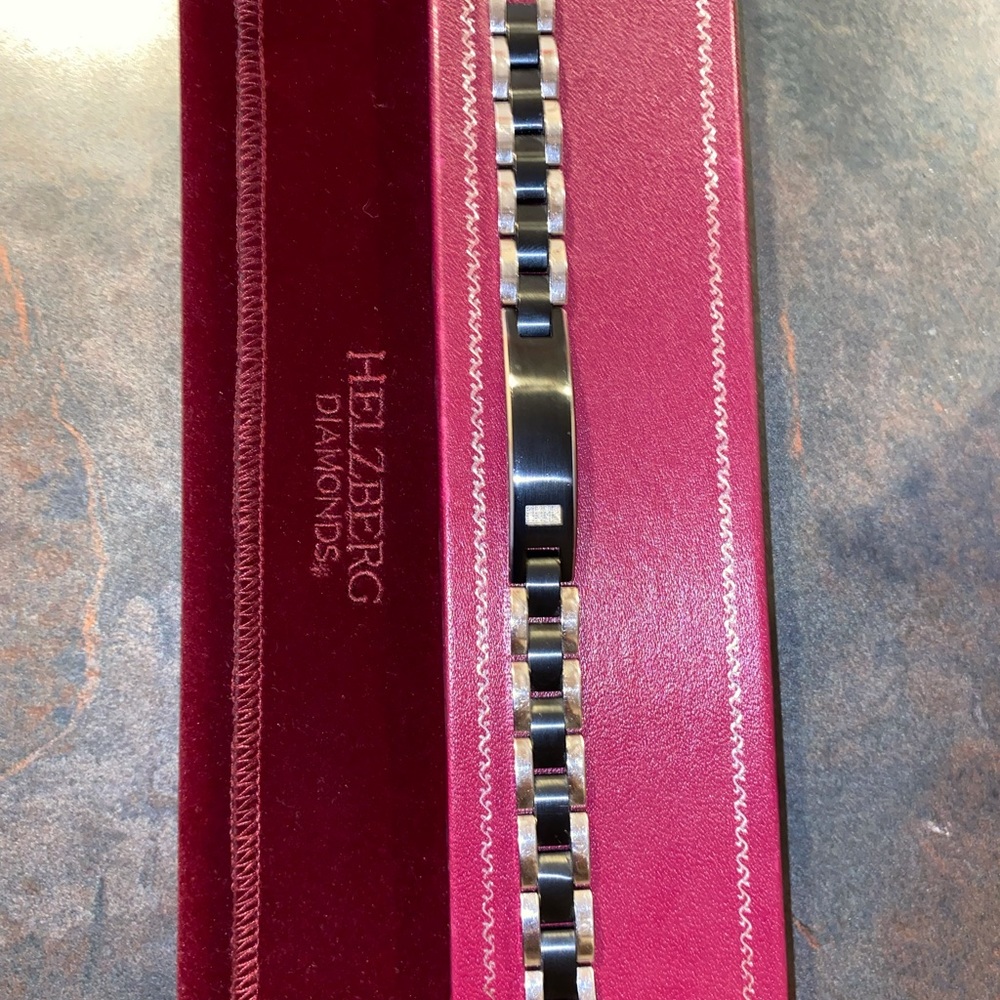 Men’s stainless steel diamond accent bracelet